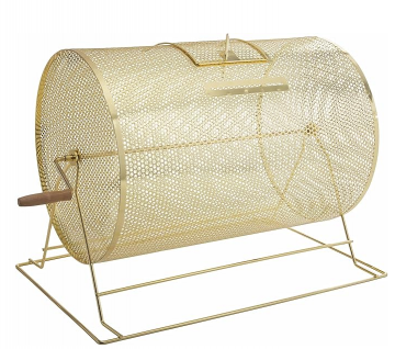 Large Raffle Drum: Brass-Plated, 21 in. L x 20 in. H x 15 in. Diameter, Holds 10,000 Tickets